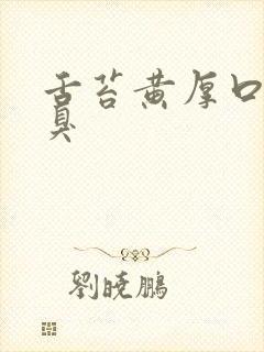 舌苔黄厚口苦口臭