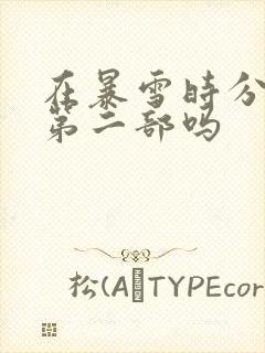 在暴雪时分会有第二部吗