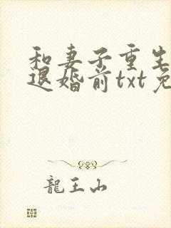 和妻子重生回到退婚前txt免费阅读封面