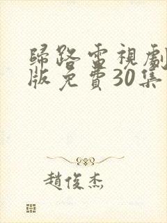 归路电视剧完整版免费30集