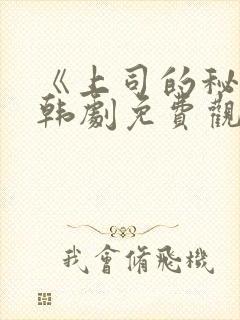 《上司的秘密》韩剧免费观看封面