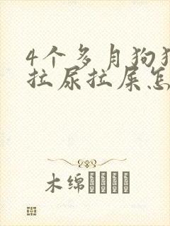 4个多月狗狗乱拉尿拉屎怎么办