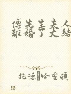 傅先生夫人又闹离婚了大结局