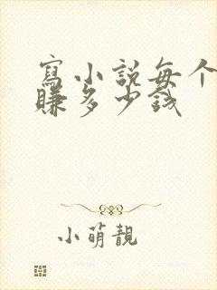 写小说每个月能赚多少钱