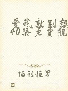 爱我就别想太多40集免费观看