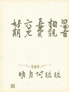 好六长相思哪一期免费观看封面