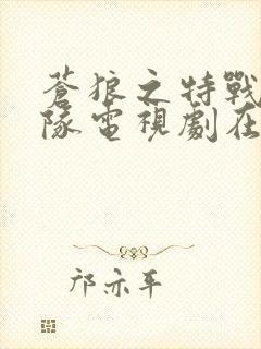 苍狼之特战突击队电视剧在线观看封面