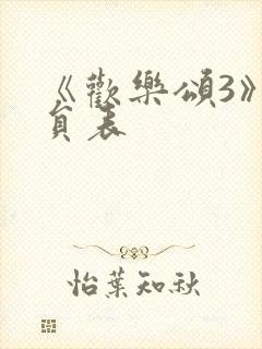 《欢乐颂3》演员表