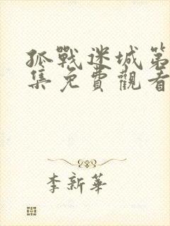 孤战迷城第40集免费观看