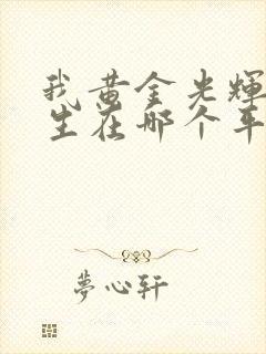 我黄金光辉的人生在哪个平台看封面