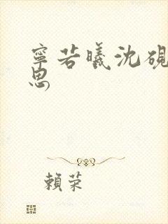 宁若曦沈砚舟黎思