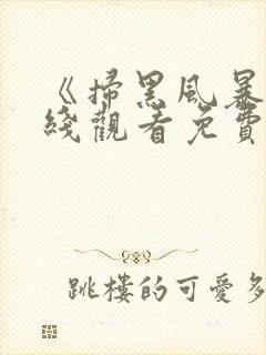 《扫黑风暴》在线观看免费完整版高清