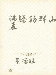 沸腾的群山演员表