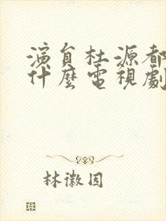 演员杜源都演过什么电视剧