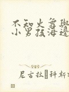 不知火舞与三个小男孩海边