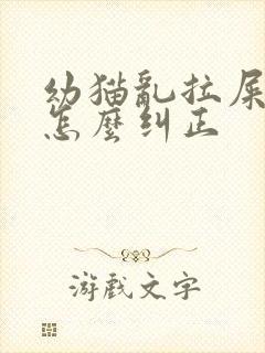 幼猫乱拉屎拉尿怎么纠正