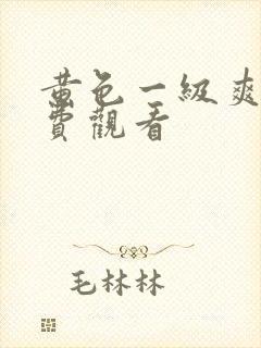 黄色一级爽片免费观看