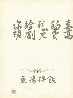 你给我的喜欢电视剧免费高清