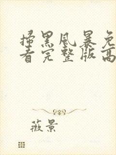 扫黑风暴免费观看完整版高清