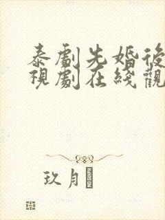 泰剧先婚后爱电视剧在线观看全集