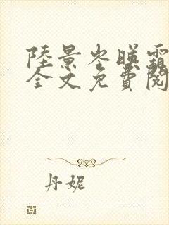 陆景岑映霜小说全文免费阅读最新章封面