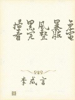 扫黑风暴免费观看完整版电视剧下载