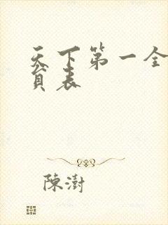 天下第一全部演员表封面