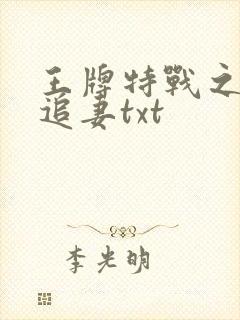 王牌特战之权少追妻txt