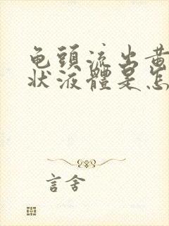 龟头流出黄色水状液体是怎么回事封面