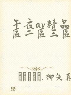 午夜av精品一区二区三区