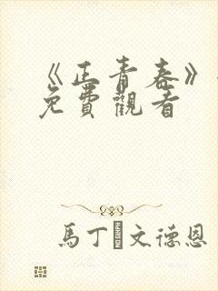 《正青春》全集免费观看封面