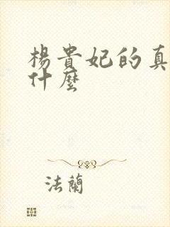 杨贵妃的真名叫什么