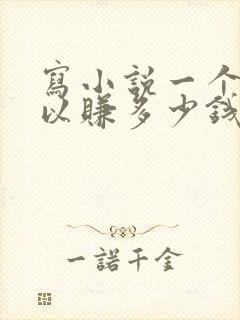 写小说一个月可以赚多少钱