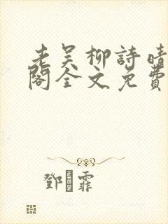 老吴柳诗晴笔趣阁全文免费阅读