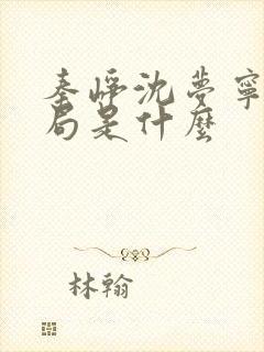 秦峥沈梦宁大结局是什么封面