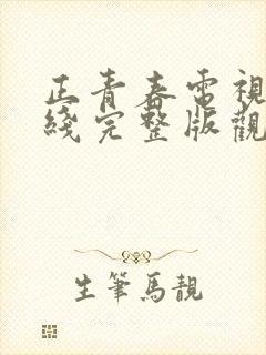 正青春电视剧在线完整版观看免费