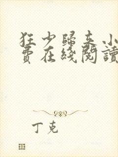 狂少归来小说免费在线阅读封面