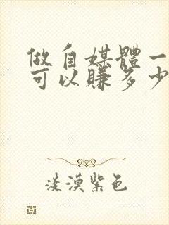 做自媒体一个月可以赚多少钱