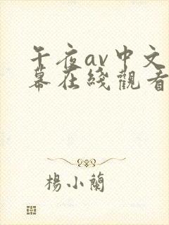 午夜av中文字幕在线观看不卡