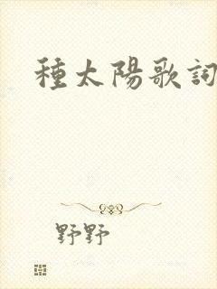 种太阳歌词封面