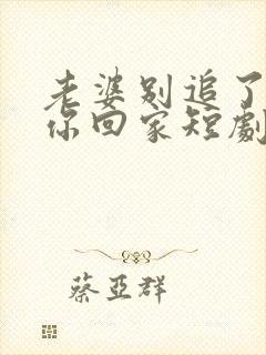 老婆别追了我跟你回家短剧免费观看全集封面