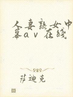 人妻熟女中文字幕aⅴ在线