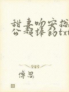 甜妻吻安总裁老公超棒的txt封面