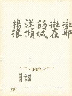 杨洋的微微一笑很倾城在哪里看封面