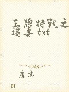 王牌特战之权少追妻 txt