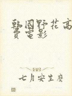 韩国野花高清免费电影