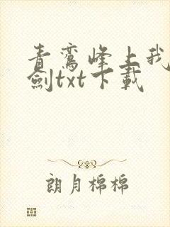 青鸾峰上我有一剑txt下载