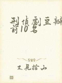 刑侦剧豆瓣评分前10名封面