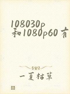 108030p和1080p60有什么区别封面