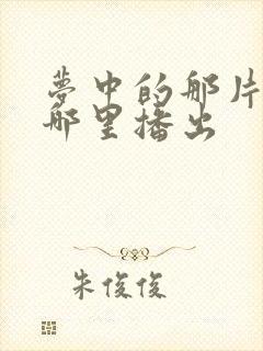 梦中的那片海在哪里播出